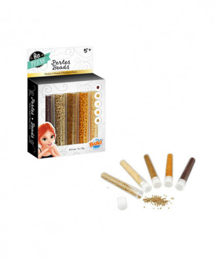 TUBES DE PERLES – DORÉ/MARRON