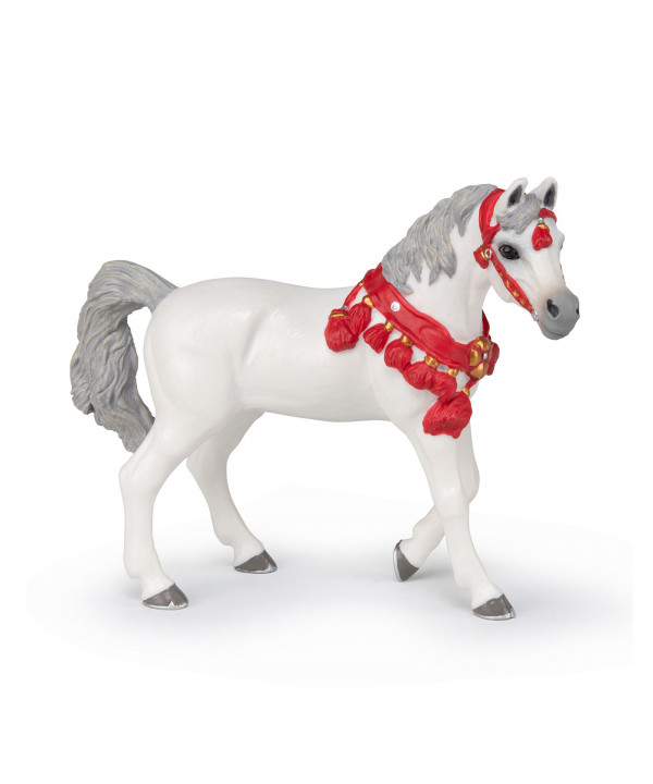 CHEVAUX - POULAINS ET PONEYS - CHEVAL ARABE BLANC EN TE