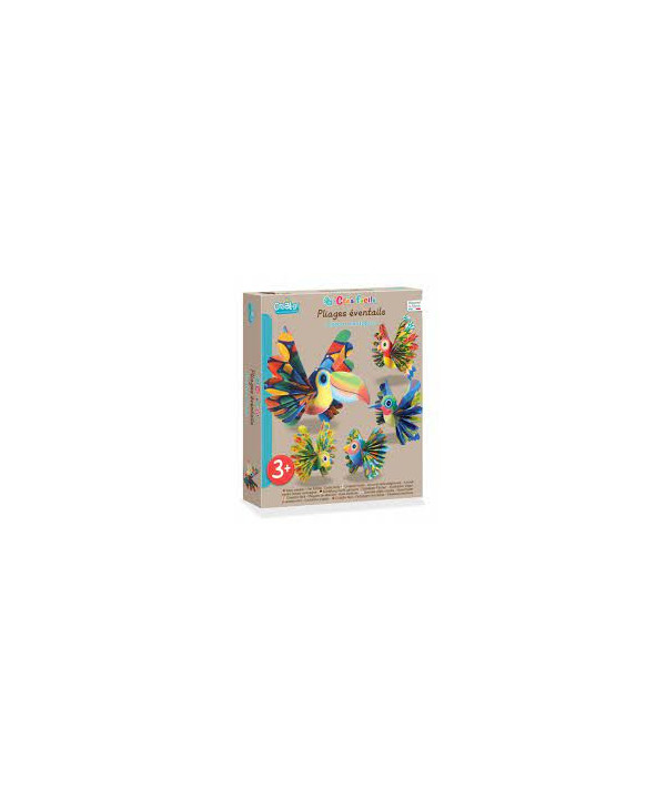 PLIAGE EVENTAIL OISEAUX EXOTIQUE