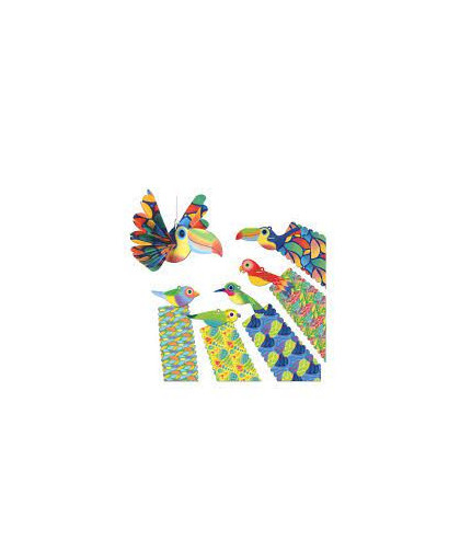 PLIAGE EVENTAIL OISEAUX EXOTIQUE
