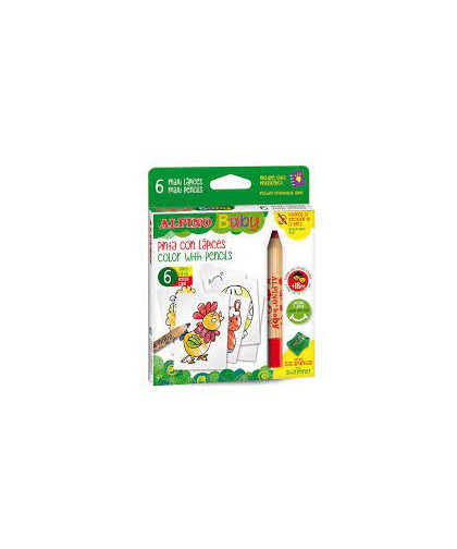 BTE 6 CRAYONS GOUACHE ALPINO BABY