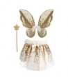 SET PAPILLON SEQUIN DORÉ - JUPE - AILES ET BAGUE