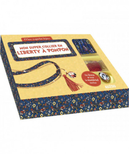 MON JOLI COLLIER EN LIBERTY À POMPON