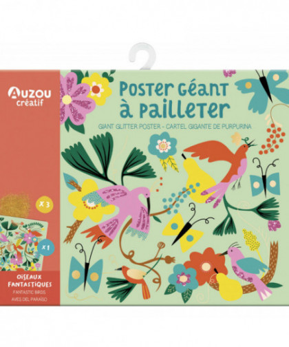 POSTER GÉANT À PAILLETER - OISEAUX FANTASTIQUES