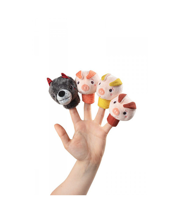 LE LOUP ET LES 3 PETITS COCHONS MARIONNETTES A DOIGT