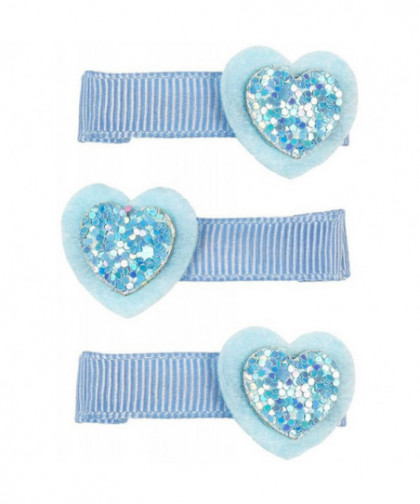 PINCES À CHEVEUX LIESE - CŒUR - BLEU (G)