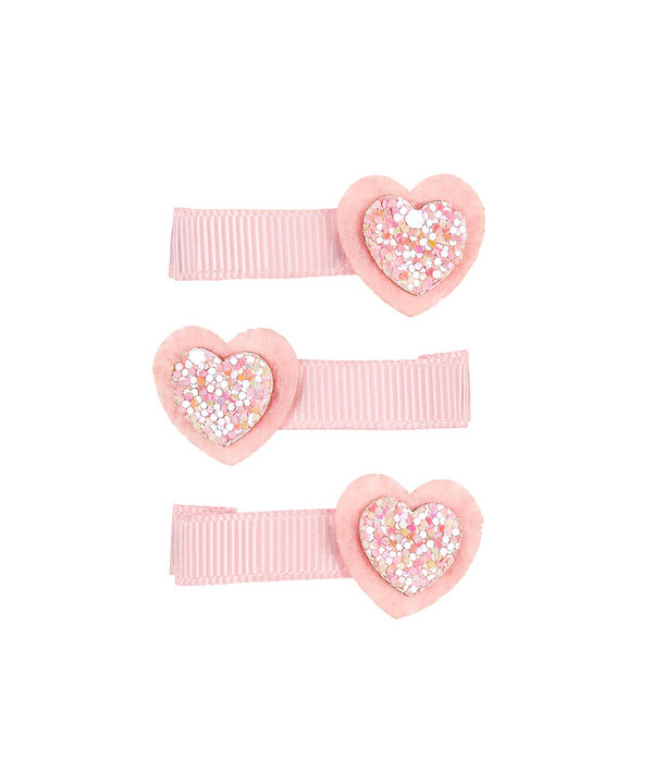 PINCES À CHEVEUX LIESE - CŒUR - ROSE (G)
