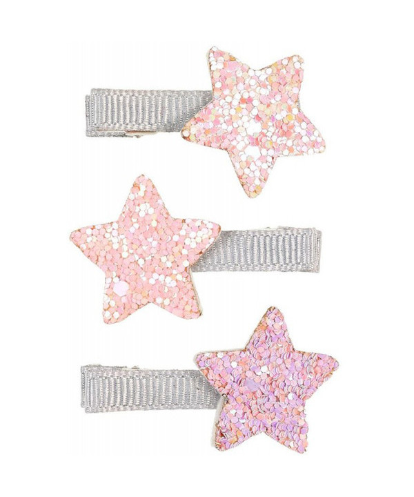 PINCES À CHEVEUX NAOMIE - ÉTOILE - ROSE - ARGENT (G)
