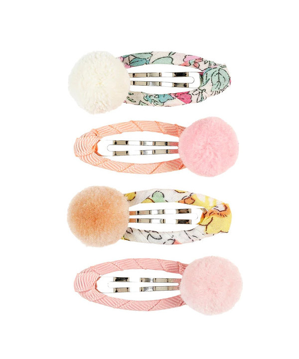 PINCES À CHEVEUX PAIGE - POMPON - ROSE - MULTI (J)