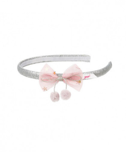 SERRE-TÊTE MARGAUX - NŒUD - ROSE - ARGENT (K)