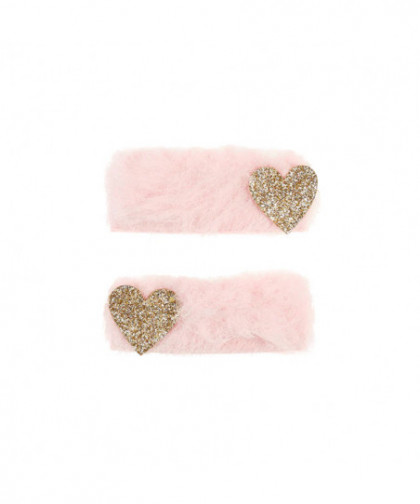 PINCES À CHEVEUX JOLIA - CŒUR - ROSE CLAIR (F)