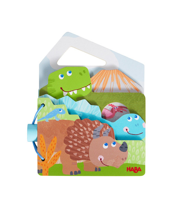 LIVRE EN BOIS POUR BÉBÉ DINOSAURES