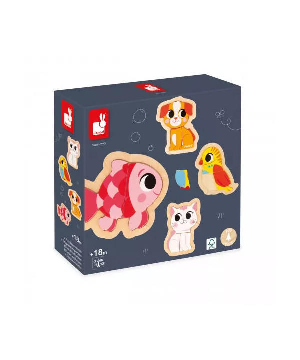 4 PUZZLES EVOLUTIFS - ANIMAUX DE COMPAGNIE