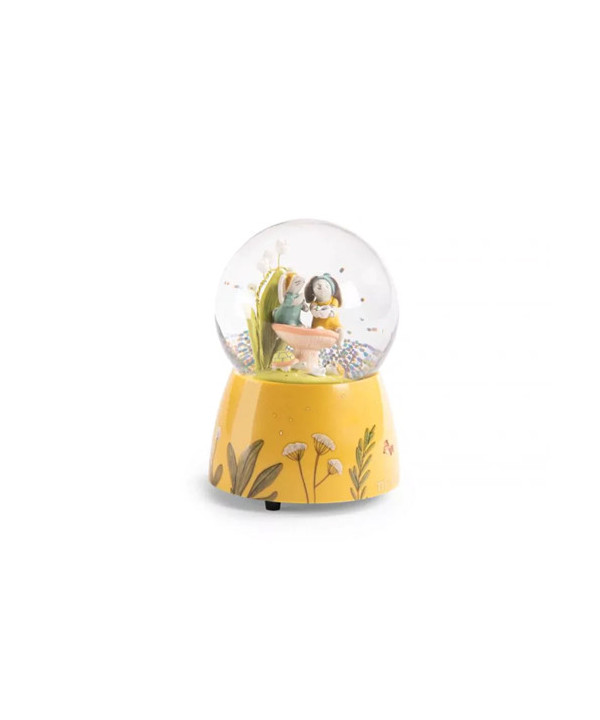 BOULE À NEIGE MUSICALE TROIS PETITS LAPINS
