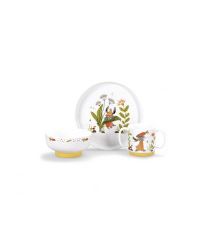 SET VAISSELLE PORCELAINE TROIS PETITS LAPINS