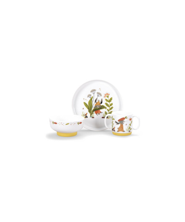 SET VAISSELLE PORCELAINE TROIS PETITS LAPINS