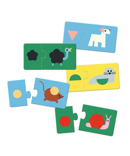 PUZZLES DUO-TRIO - ANIMAUX & FORMES