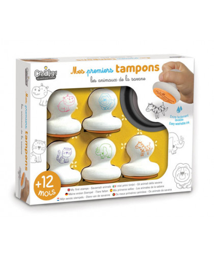 MES 1ERS TAMPONS  ANIMAUX DE LA SAVANE