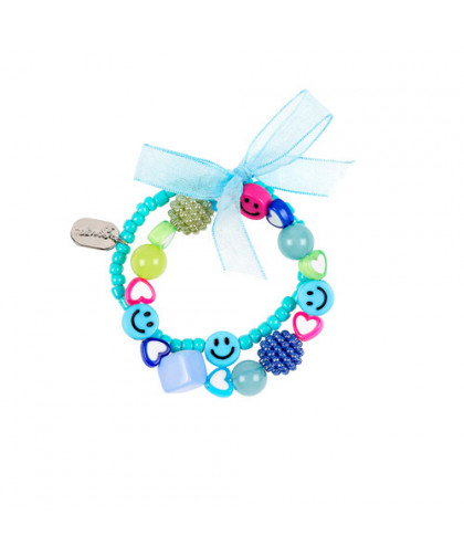 ARMBAND CHARLENA - SMILEY - BLEU