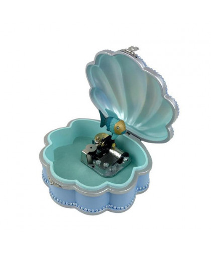 BOITE À BIJOUX COLLECTOR POISSON EN OR DANS COQUILLAGE