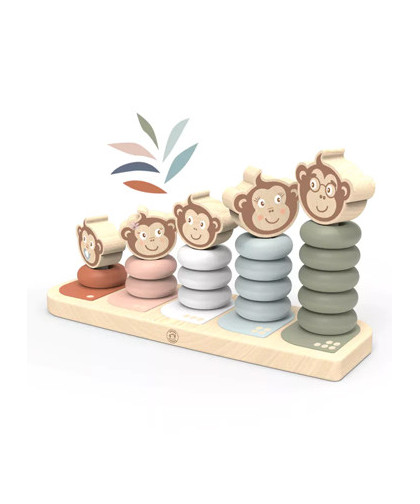 JEU D'EMPILAGE FAMILLE DE SINGES