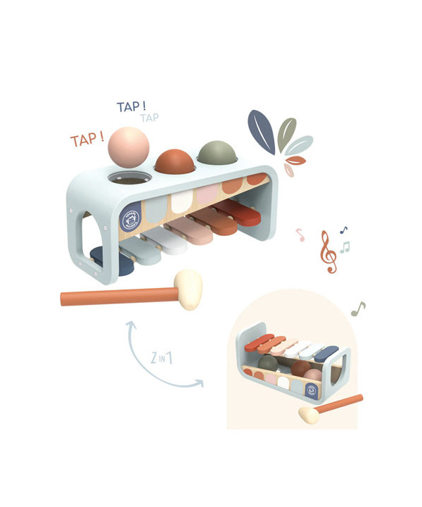 2 EN 1 - BANC A TAPER ET XYLOPHONE