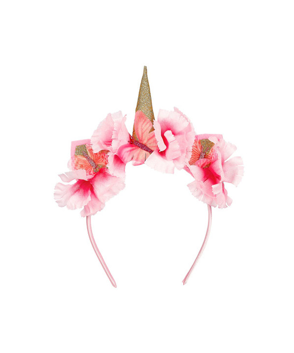 SERRE-TÊTE LICORNE LILYANNE, FLEURS, ROSE