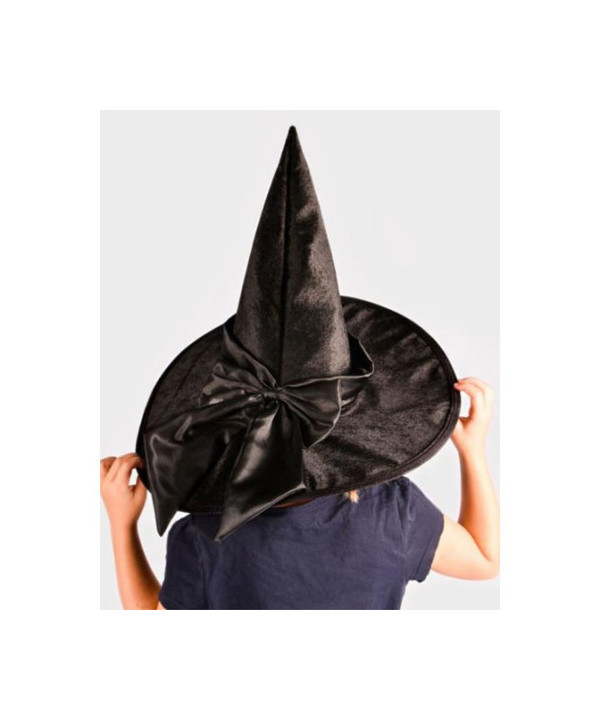 CHAPEAU DE SORCIERE AVEC RUBAN EN SATIN