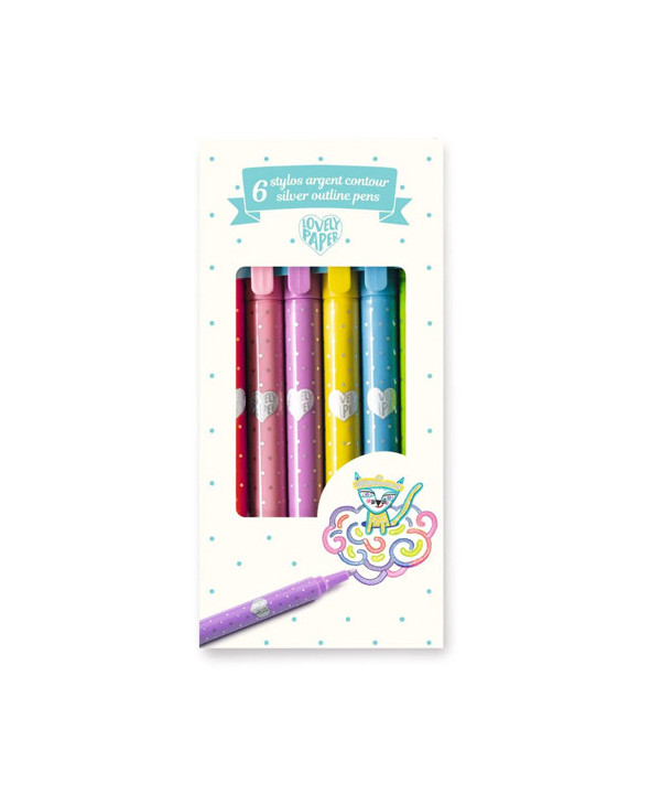 ECRIRE. DESSINER - 6 STYLOS ARGENT CONTOUR