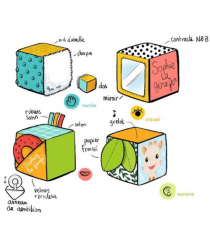 4 CUBES MULTI-ACTIVITÉS SOPHIE LA GIRAFE