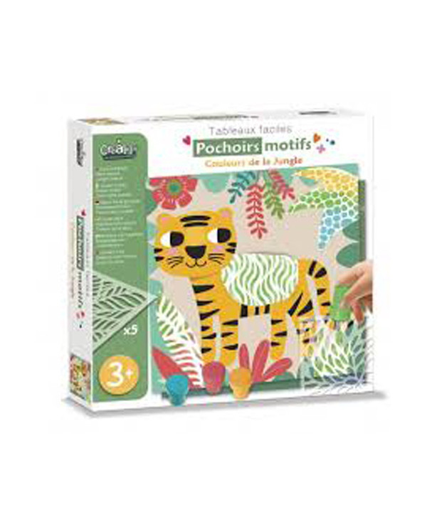 POCHOIRS MOTIFS COULEURS DE LA  JUNGLE