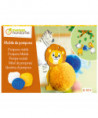 BOÎTE CRÉATIVE. POMPONS. ANIMAUX DE LA SAVANE
