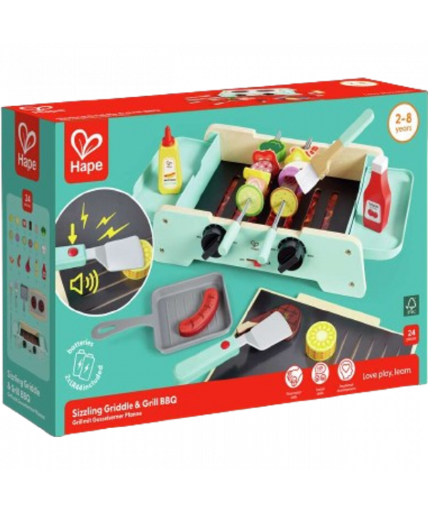 SIZZLING GRIDDLE & GRILL BBQ - PLANCHA EN BOIS
