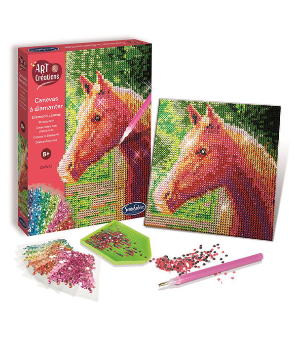 CANEVAS À DIAMANTER - CHEVAL