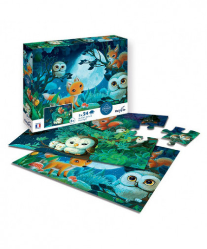 PUZZLE 2X24 PCS - AU CLAIR DE LUNE