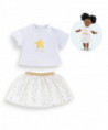 VET MC ENSEMBLE JUPE & T-SHIRT - IVOIRE & OR