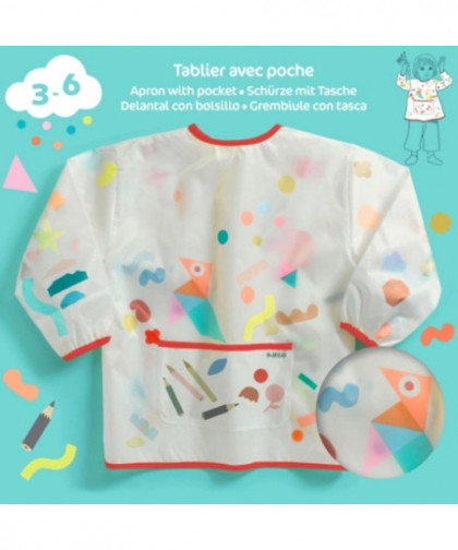 LES COULEURS DES PETITS - TABLIER AVEC POCHE - GOMMETTE