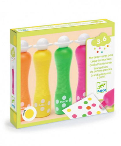 LES COULEURS DES PETITS - MARQUEURS GROS POIS NEON