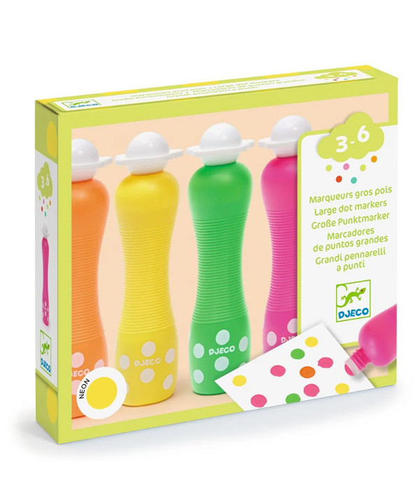 LES COULEURS DES PETITS - MARQUEURS GROS POIS NEON
