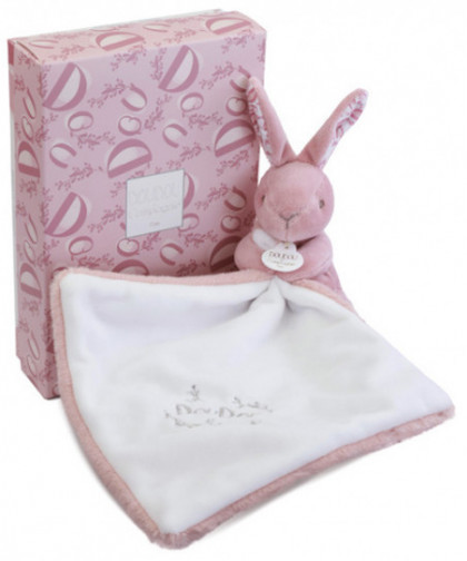 LAPIN DOUDOU - LAPIN AVEC DOUDOU ROSE