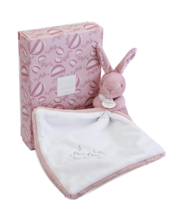 LAPIN DOUDOU - LAPIN AVEC DOUDOU ROSE