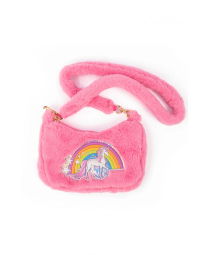 RAINBOW CUDDLE CROSSBODY PURSE - PINK