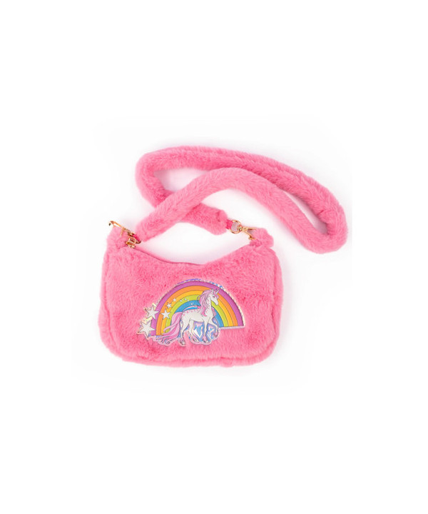 RAINBOW CUDDLE CROSSBODY PURSE - PINK