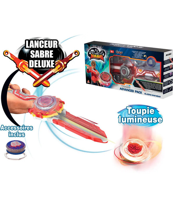 PACK LANCEUR SÉRIE SABRE DELUXE + 1 TOUPIE LUMINEUX
