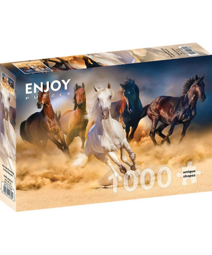 PUZZLE 1000 PCS - HORSES RUNNING IN THE DESERT