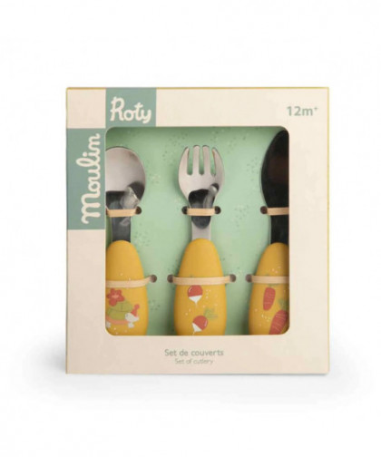 SET COUVERTS SILICONE TROIS PETITS LAPINS