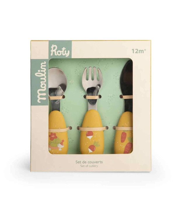 SET COUVERTS SILICONE TROIS PETITS LAPINS
