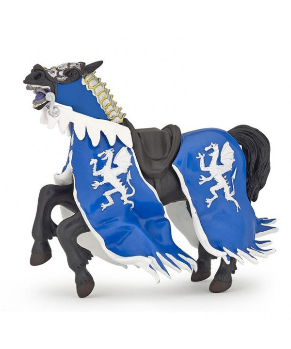 MÉDIÉVAL - FANTASTIQUE - CHEVAL DU ROI AU DRAGON BLEU