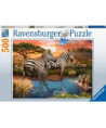 PUZZLE 500 PCS - ZÈBRES AU PLAN D'EAU