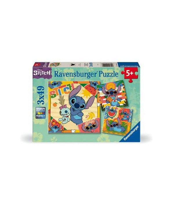 PUZZLE 3X49 PCS - ALOHA ! / DISNEY STITCH
